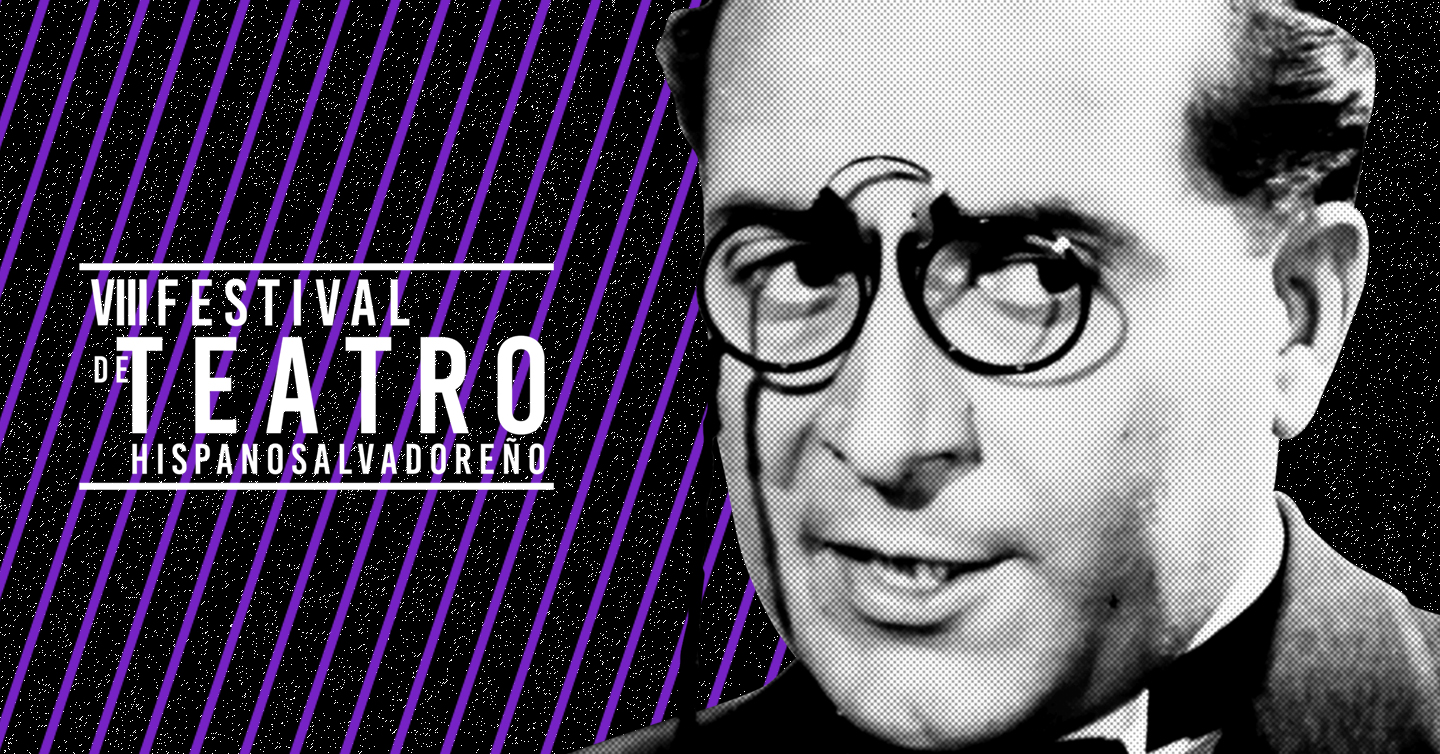 Una fotografía en primer plano de Edmundo Barbero y el texto VIII Festival de Teatro Hispanosalvadoreño